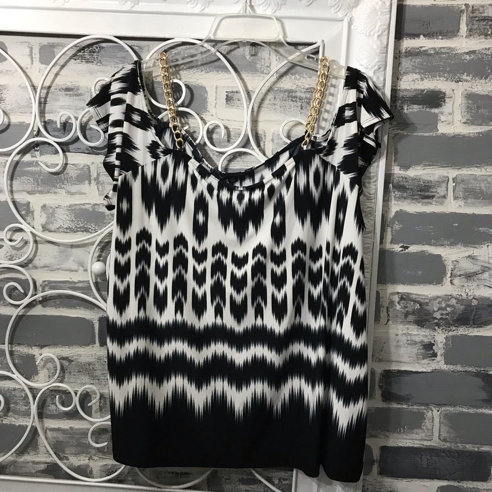 INC Cold Shoulder Jungle Chain top